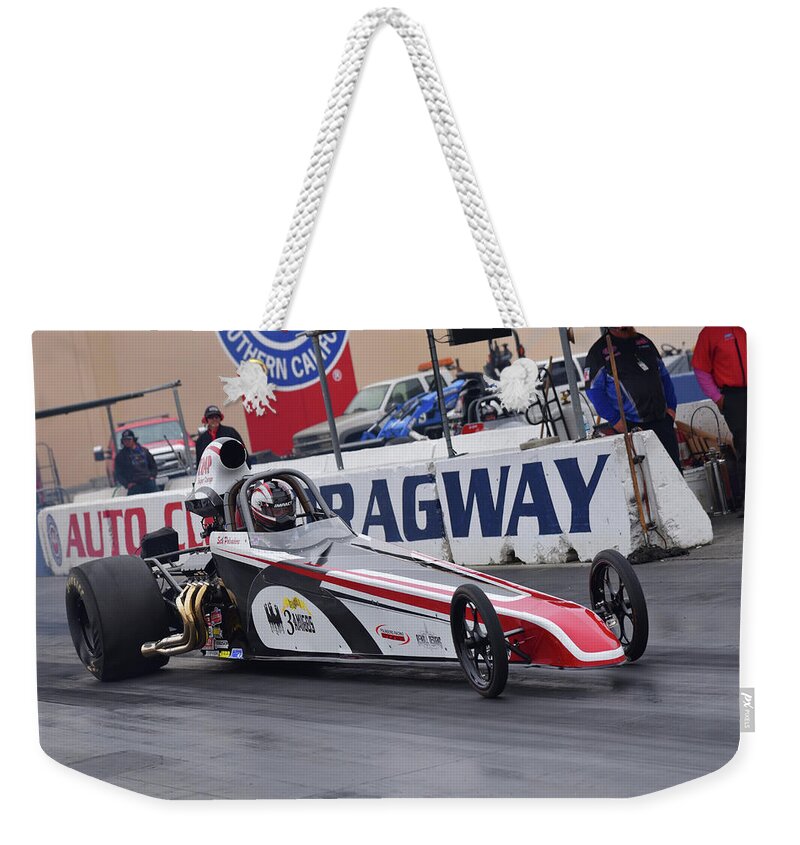 Auto Club Drag Way Weekender Tote Bag featuring the photograph Lodrs 002 by Richard J Cassato