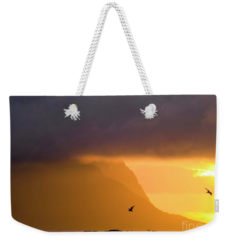 Weather Weekender Tote Bag featuring the photograph Lofoten island after the storm by Heiko Koehrer-Wagner