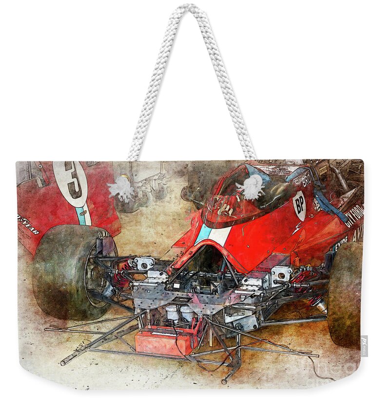 Lola Weekender Tote Bag featuring the photograph Lola in the Pits by Stuart Row