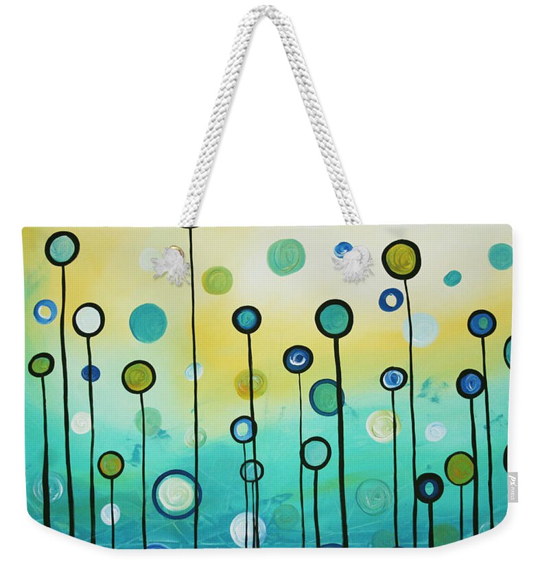 Abstract Weekender Tote Bag featuring the painting Lollipop Field by MADART by Megan Aroon