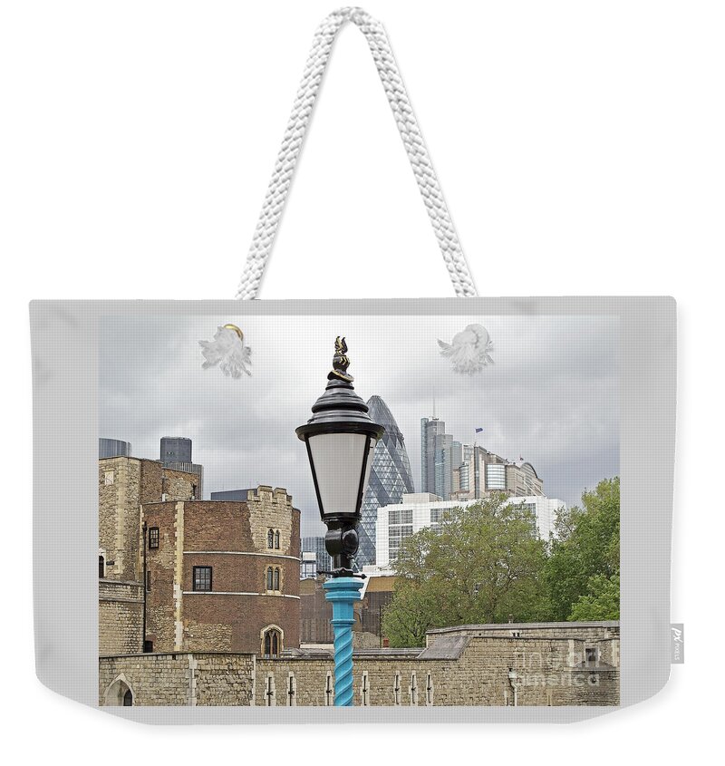 London Weekender Tote Bag featuring the photograph London Old and New by Ann Horn