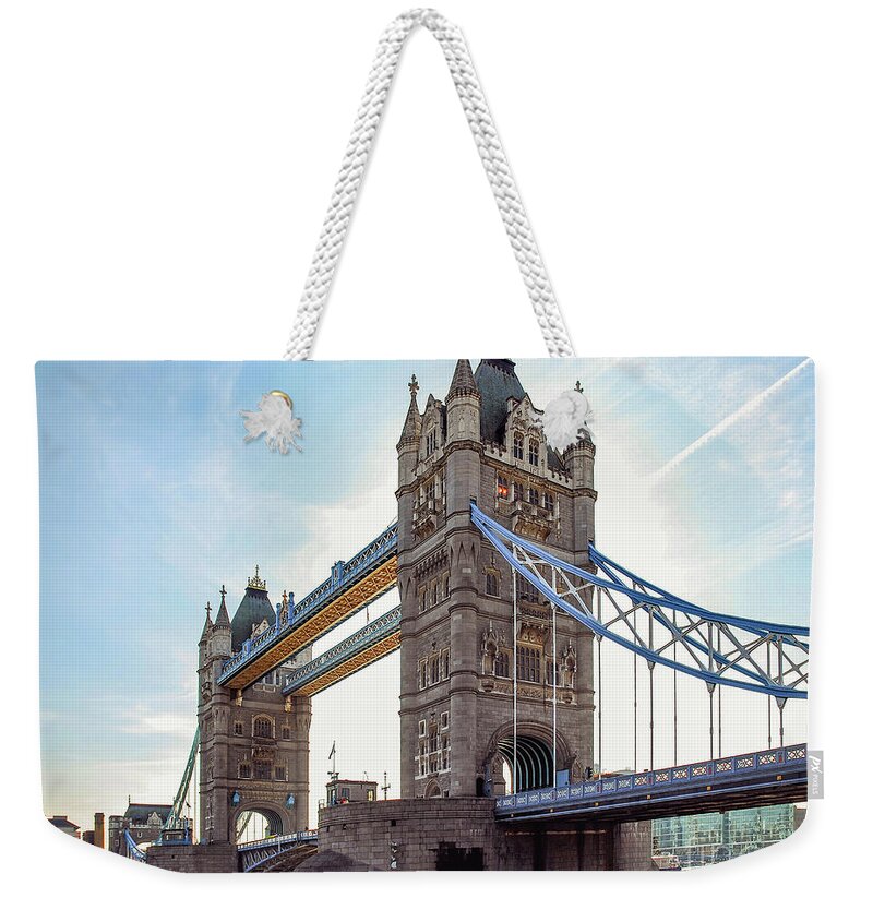 Europe Weekender Tote Bag featuring the photograph London - The majestic Tower bridge by Hannes Cmarits