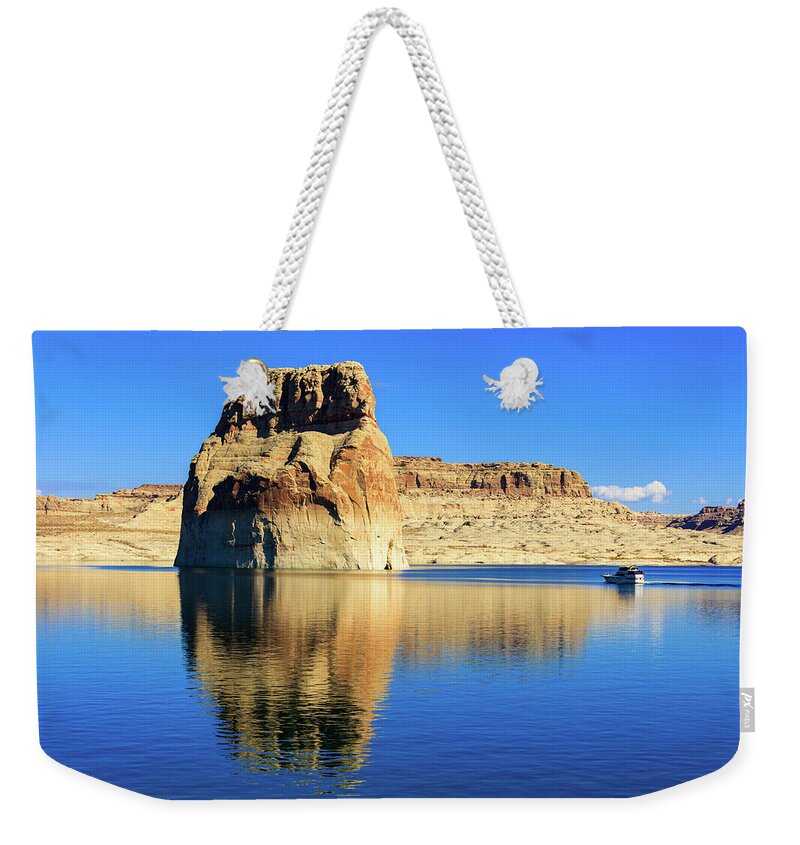 Lone Rock Canyon Weekender Tote Bag featuring the photograph Lone Rock Canyon by Raul Rodriguez