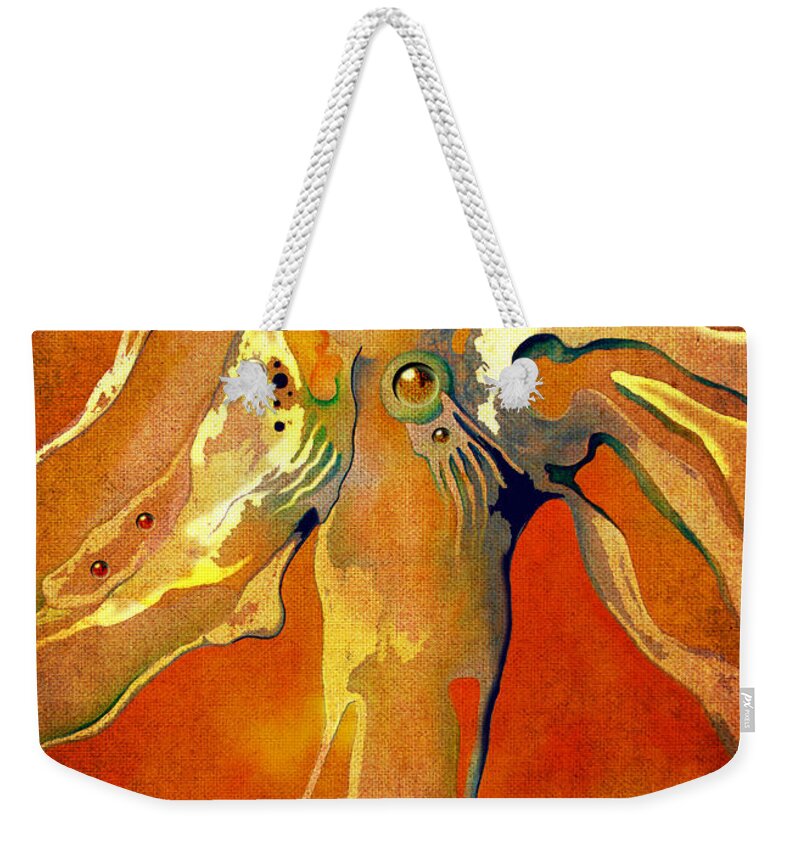 Angel Weekender Tote Bag featuring the painting Lonely Angel by Alexa Szlavics