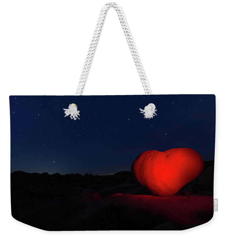 Rock Heart Weekender Tote Bag featuring the photograph Lonely Heart  by Tassanee Angiolillo