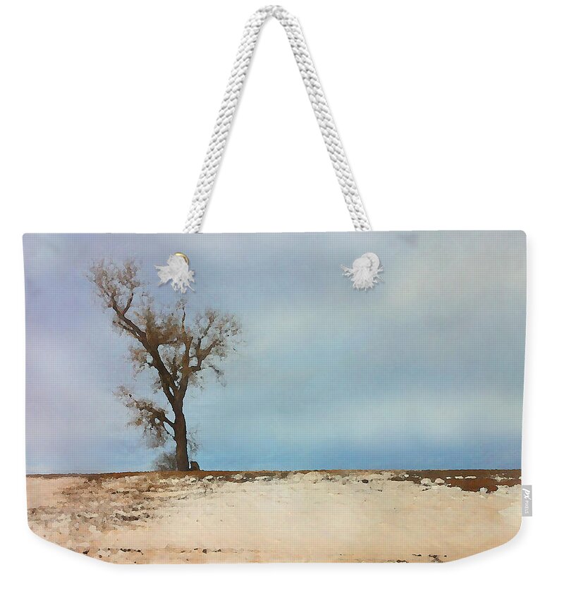 Lonely Weekender Tote Bag featuring the mixed media Lonely Sentinel by Shelli Fitzpatrick