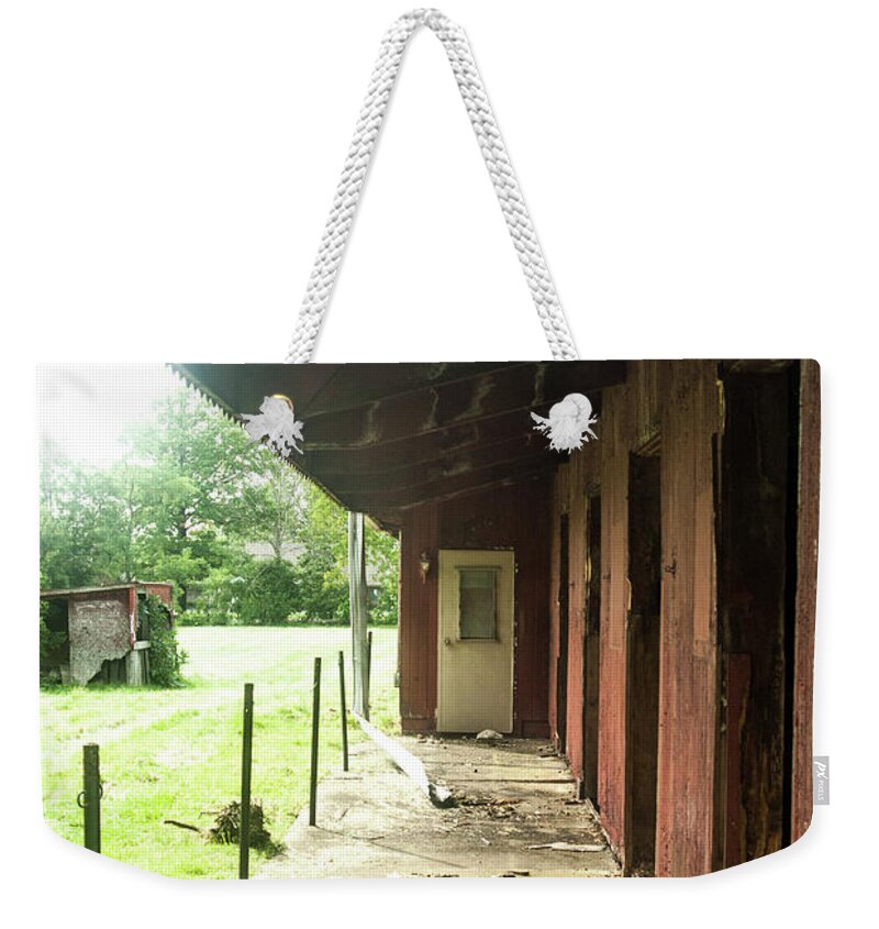  Weekender Tote Bag featuring the photograph Lonely Stables by Melissa Newcomb