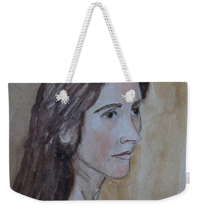  Portrait Weekender Tote Bag featuring the painting Long Hair by Masami Iida