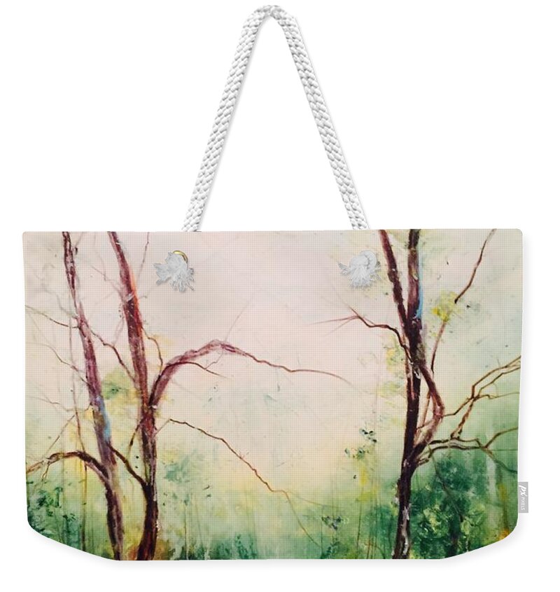  Weekender Tote Bag featuring the painting Long Walk Home by Robin Miller-Bookhout