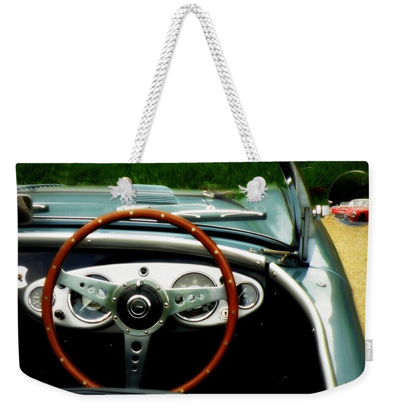 Austin Healey Weekender Tote Bag featuring the photograph Look Behind Me by Lainie Wrightson
