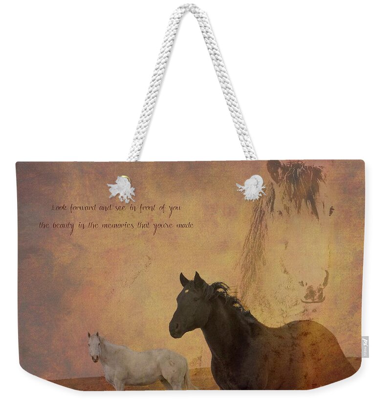 Horses Weekender Tote Bag featuring the photograph Look Forward by Amanda Smith