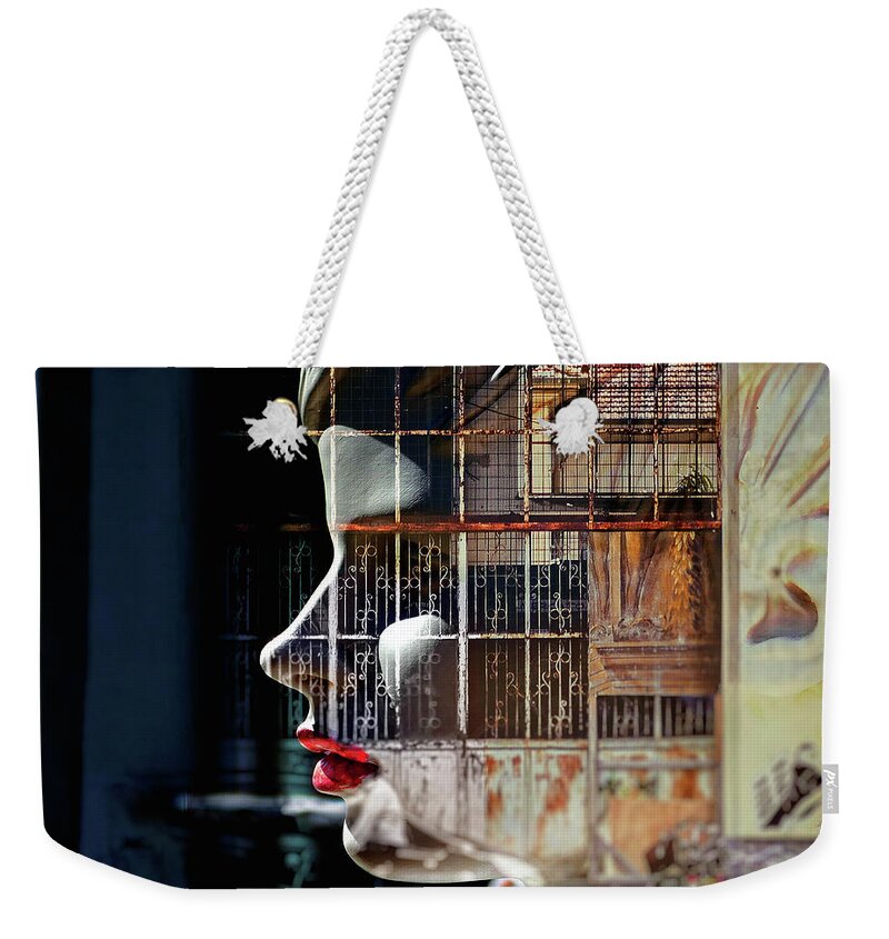 Building Weekender Tote Bag featuring the photograph Looking at the old building by Gabi Hampe