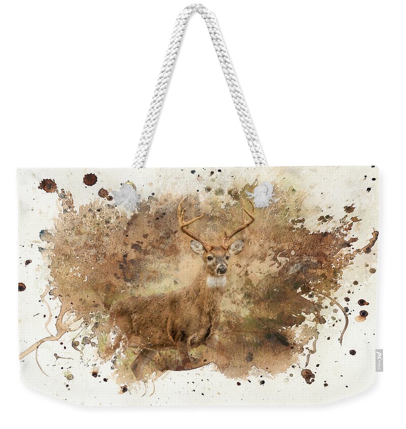 Jai Johnson Weekender Tote Bag featuring the photograph Looking for Her Deer Art by Jai Johnson