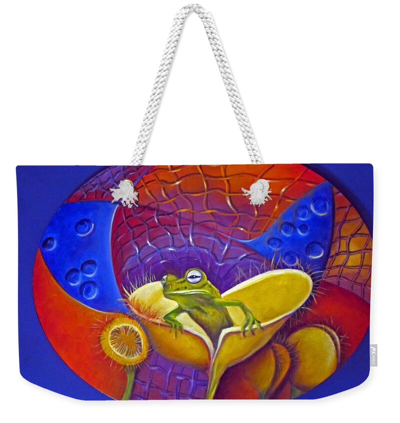Curvismo Weekender Tote Bag featuring the painting Looking For Miss Piggy by Sherry Strong