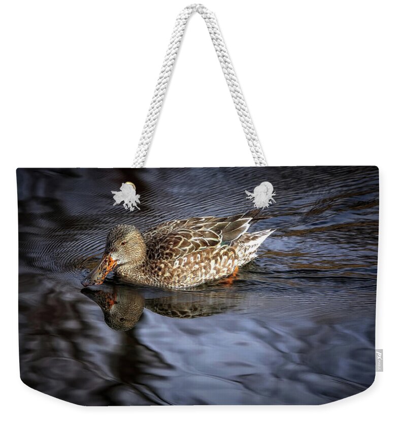 Ducks Weekender Tote Bag featuring the photograph Looking Glass by Elaine Malott