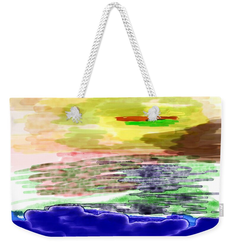 Digital Weekender Tote Bag featuring the painting Looking Outward From The Blue by Richard Baron