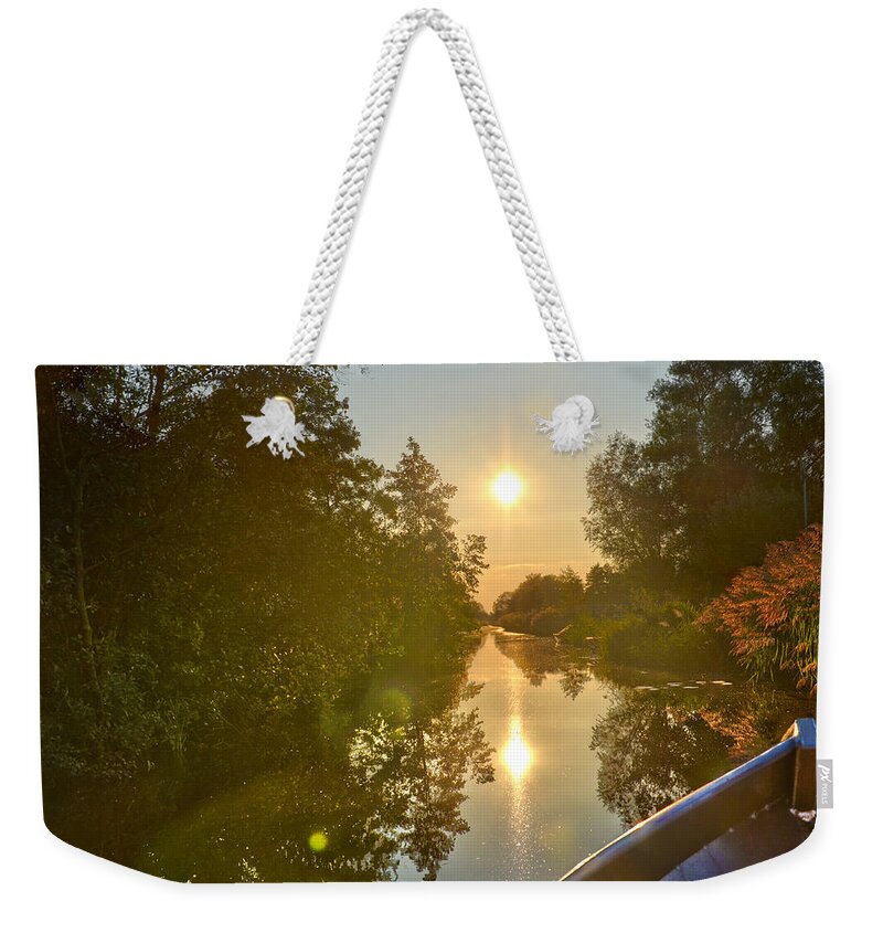 Boat Weekender Tote Bag featuring the photograph Loosdrecht Boat Trip by Frans Blok