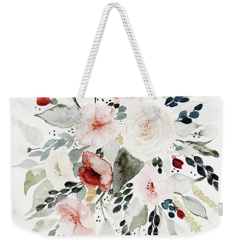 Florals Weekender Tote Bag featuring the painting Loose Florals by Shealeen Louise