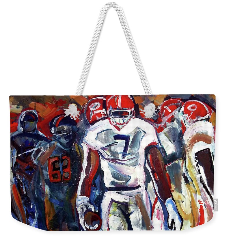  Weekender Tote Bag featuring the painting Lorenzo Control by John Gholson