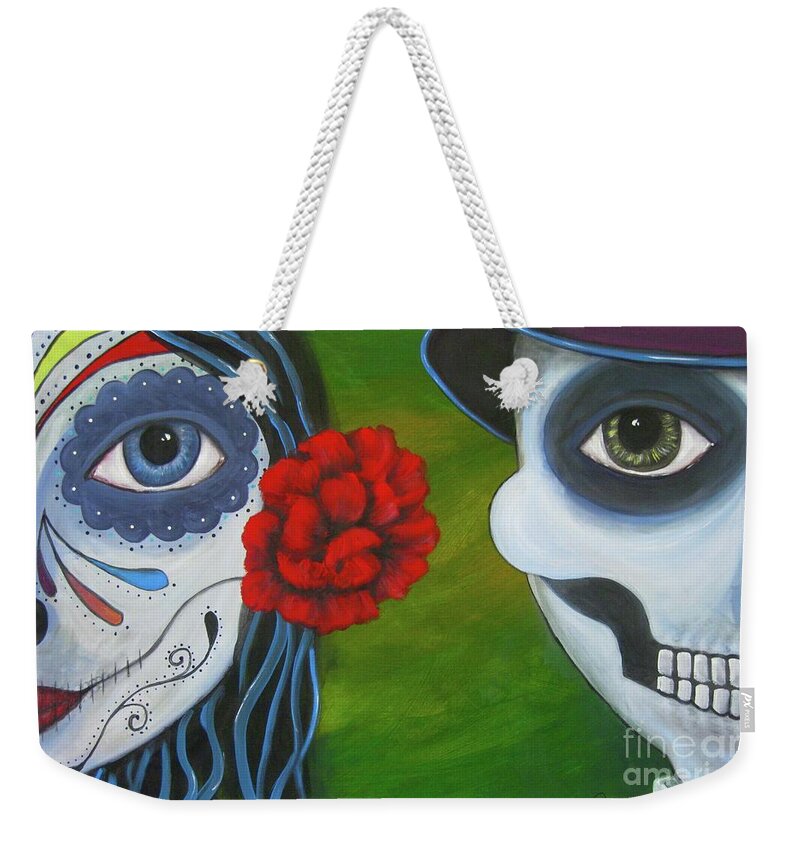 Day Of The Dead Weekender Tote Bag featuring the painting Los Novios by Sonia Flores Ruiz