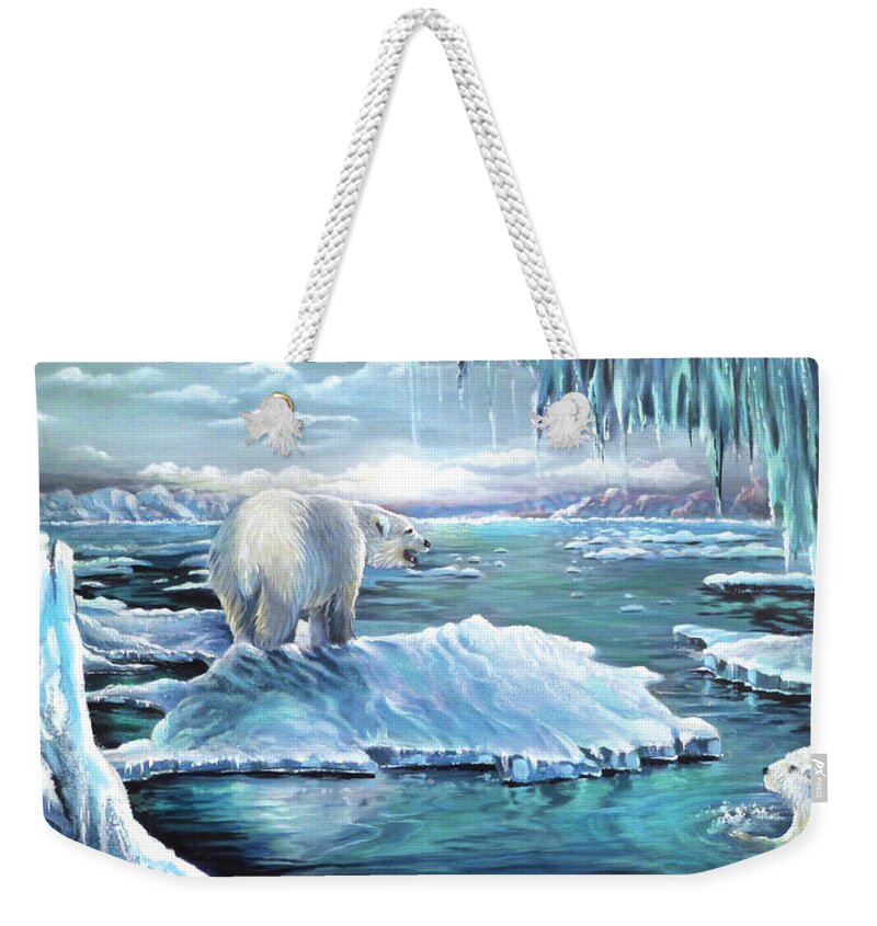 Keywords: Sun Weekender Tote Bag featuring the painting Losing Ground by Anthony DiNicola