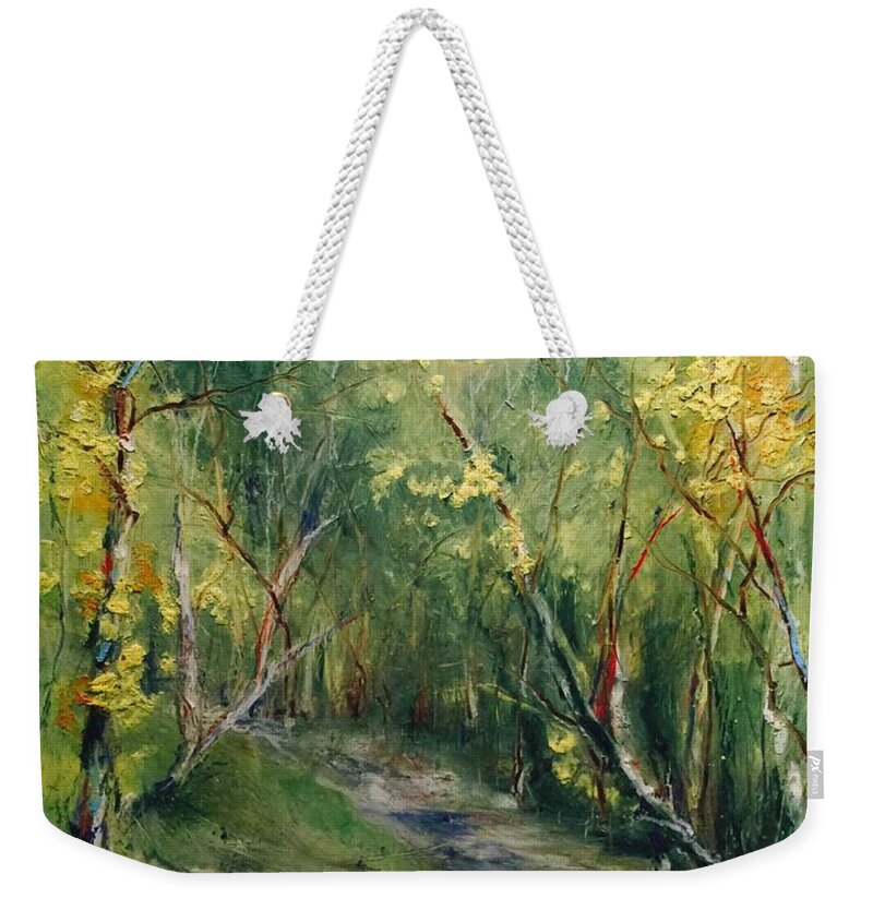  Weekender Tote Bag featuring the painting Lost In The Moment by Robin Miller-Bookhout