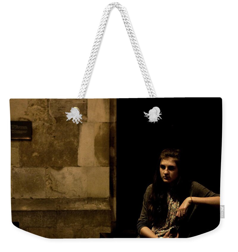 Lisbon Weekender Tote Bag featuring the photograph A Moment of Melancholy, Lisbon by Lorraine Devon Wilke