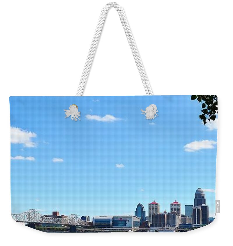 Louisville Weekender Tote Bag featuring the photograph Louisville Waterfront Panoramic by Stacie Siemsen