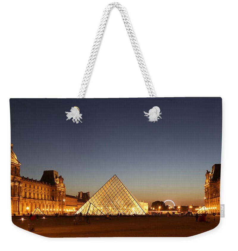 Louvre Weekender Tote Bag featuring the photograph Louvre At Night 2 by Andrew Fare