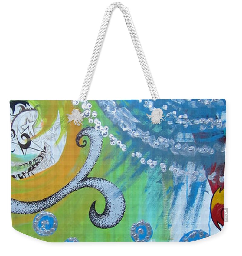 Bob Marley Paintings Weekender Tote Bag featuring the painting Love Alone by Ashley Lane