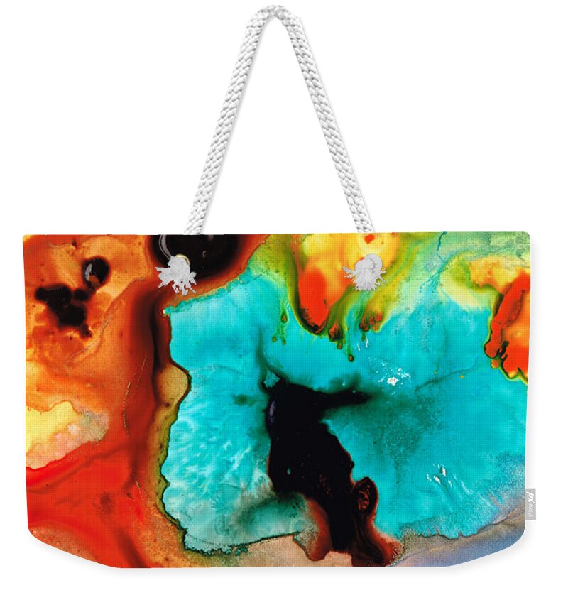 Abstract Art Weekender Tote Bag featuring the painting Love And Approval by Sharon Cummings