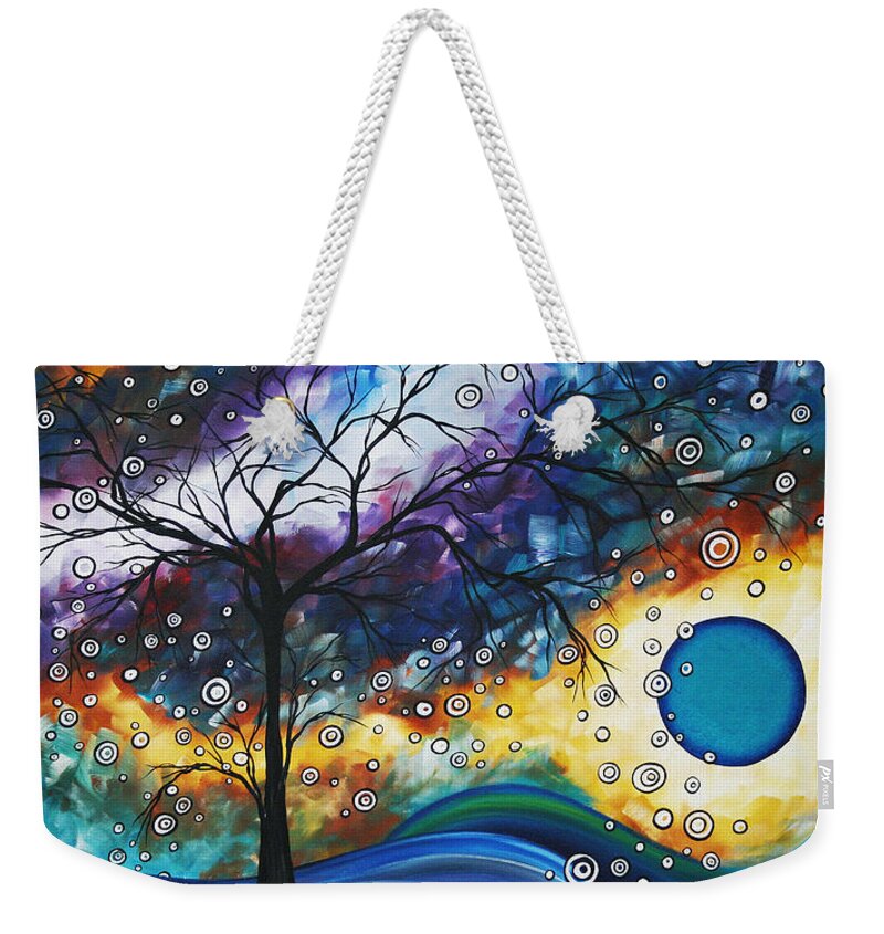 Wall Weekender Tote Bag featuring the painting Love and Laughter by MADART by Megan Duncanson