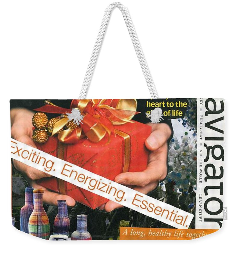 Collage Art Weekender Tote Bag featuring the mixed media Love and Life by Susan Schanerman