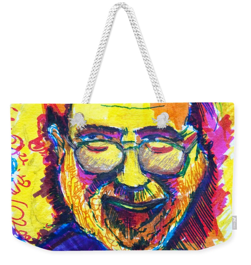Jerry Garcia Portrait Weekender Tote Bag featuring the painting Love for Jerry by Laurie Maves ART