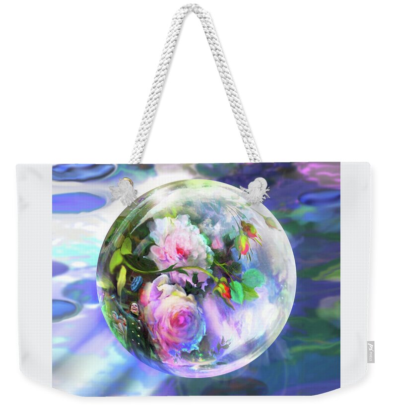  Roses Weekender Tote Bag featuring the digital art Love is all Around by Robin Moline