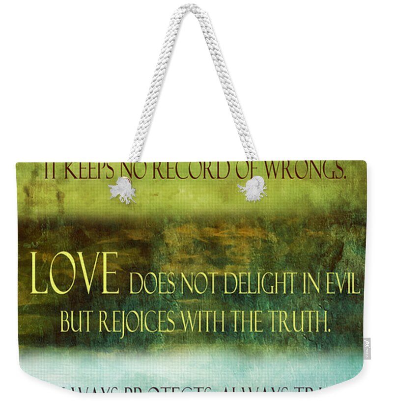 Love Weekender Tote Bag featuring the digital art Love Is by Angelina Tamez