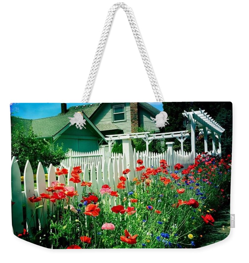Garden Weekender Tote Bag featuring the photograph Love My Neighborhood #poppies by Ginger Oppenheimer