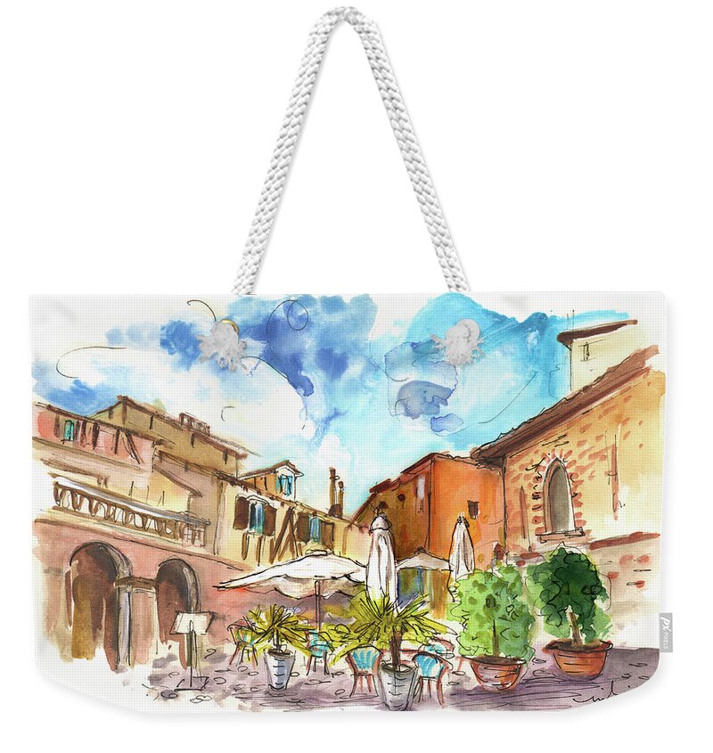 Travel Weekender Tote Bag featuring the painting Lovely Street Cafe In Albi by Miki De Goodaboom