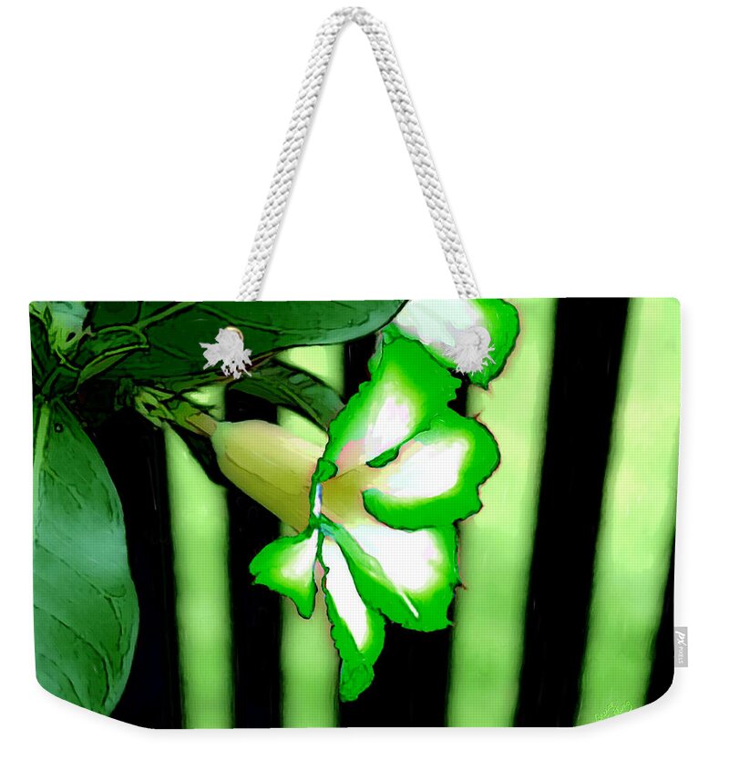 Bruce Weekender Tote Bag featuring the painting Loving the Color Green by Bruce Nutting