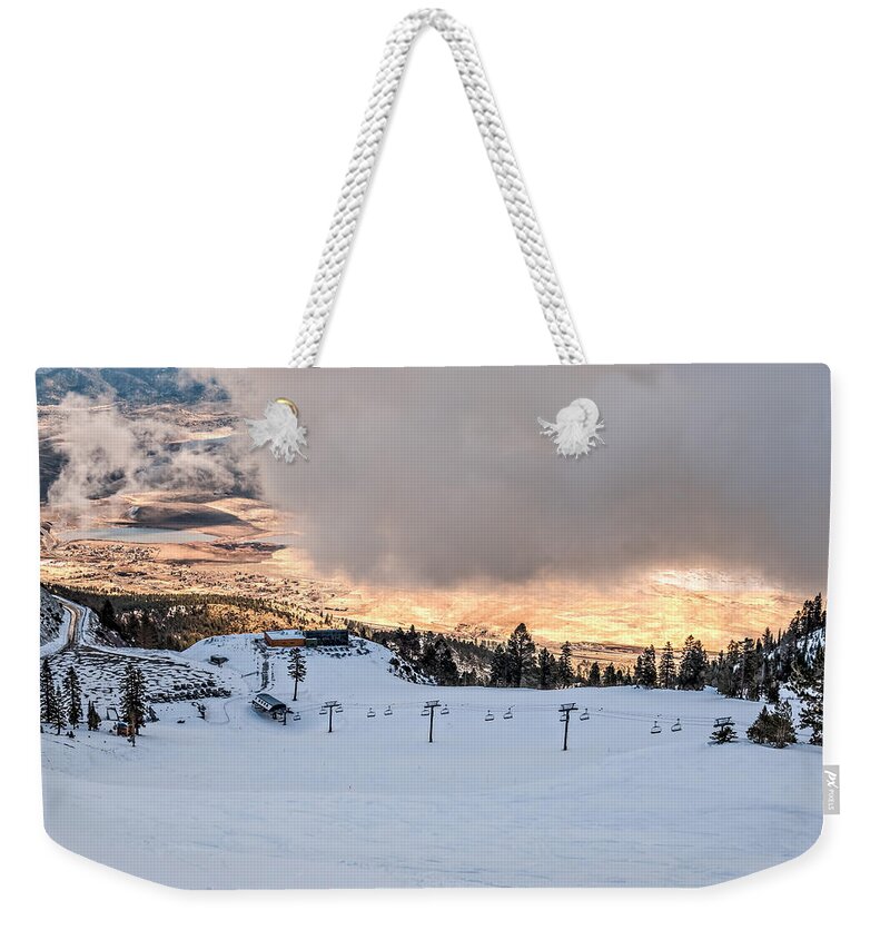 Activity Weekender Tote Bag featuring the photograph Low Cloud by Maria Coulson