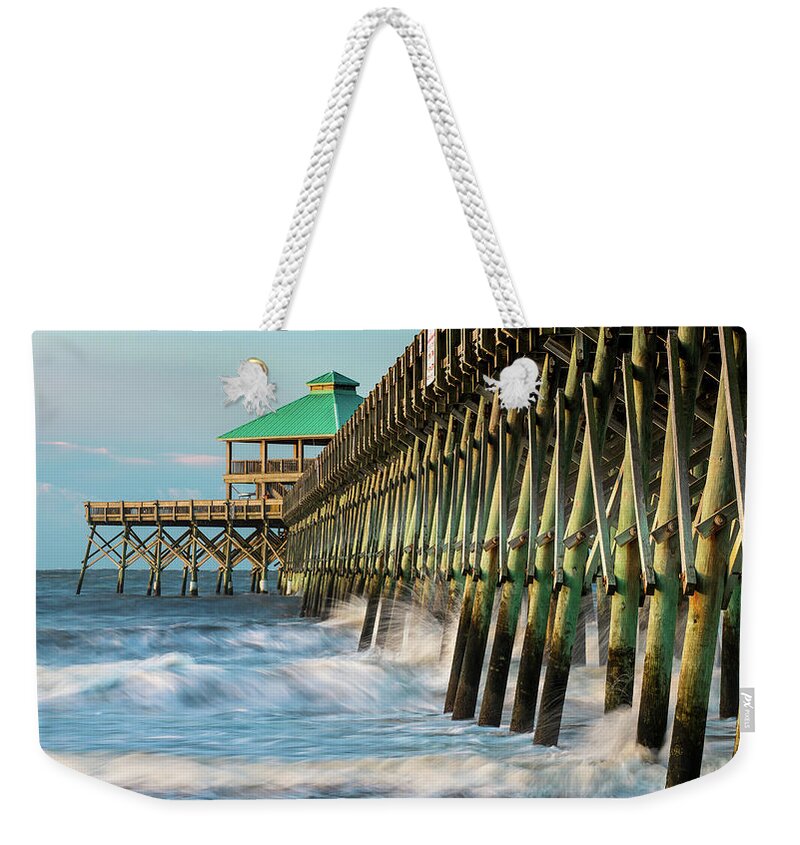 Folly Beach Weekender Tote Bag featuring the photograph Low Country Landmark by Walt Baker