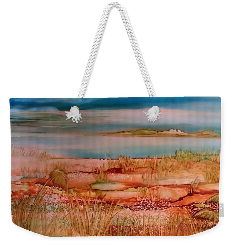 Cape Cod Weekender Tote Bag featuring the painting Low Tide by Betsy Carlson Cross