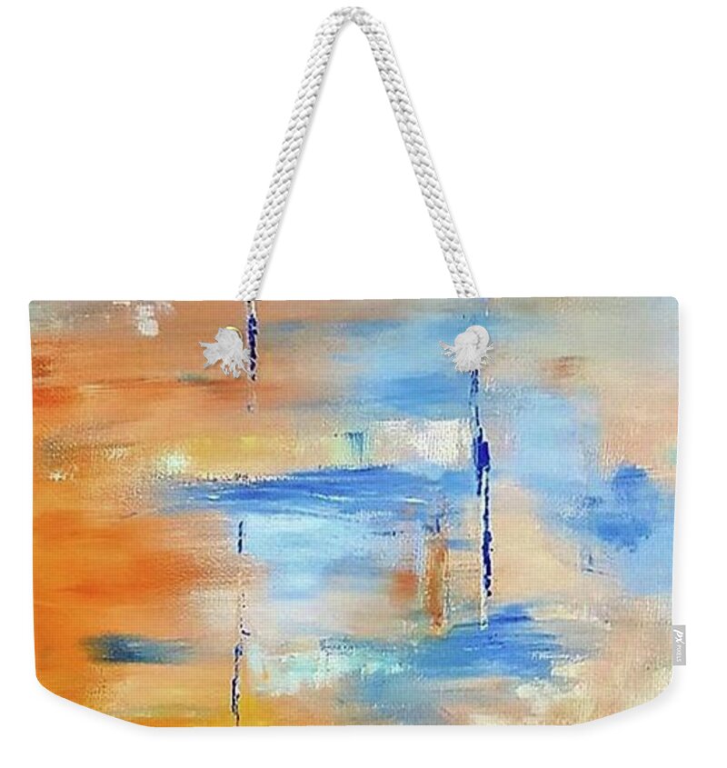 Low Tide Weekender Tote Bag featuring the painting Low Tide by Tracey Lee Cassin