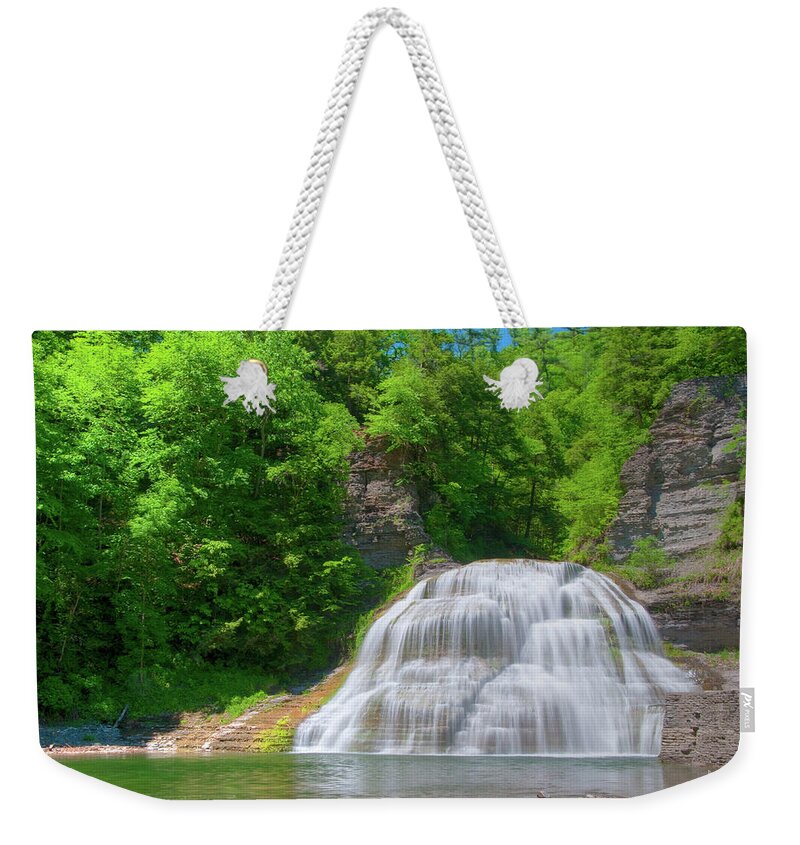 Waterfalls Weekender Tote Bag featuring the photograph Lower Falls 0485 by Guy Whiteley