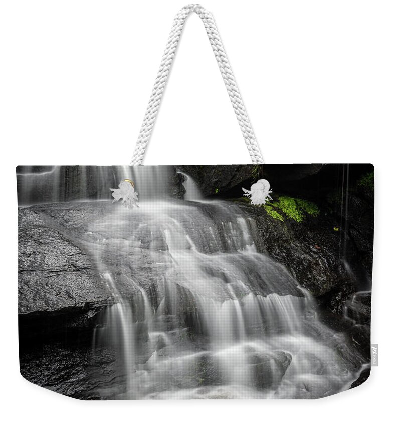 Triple Falls Weekender Tote Bag featuring the photograph Lower Falls Cascade at Triple Falls by Donnie Whitaker
