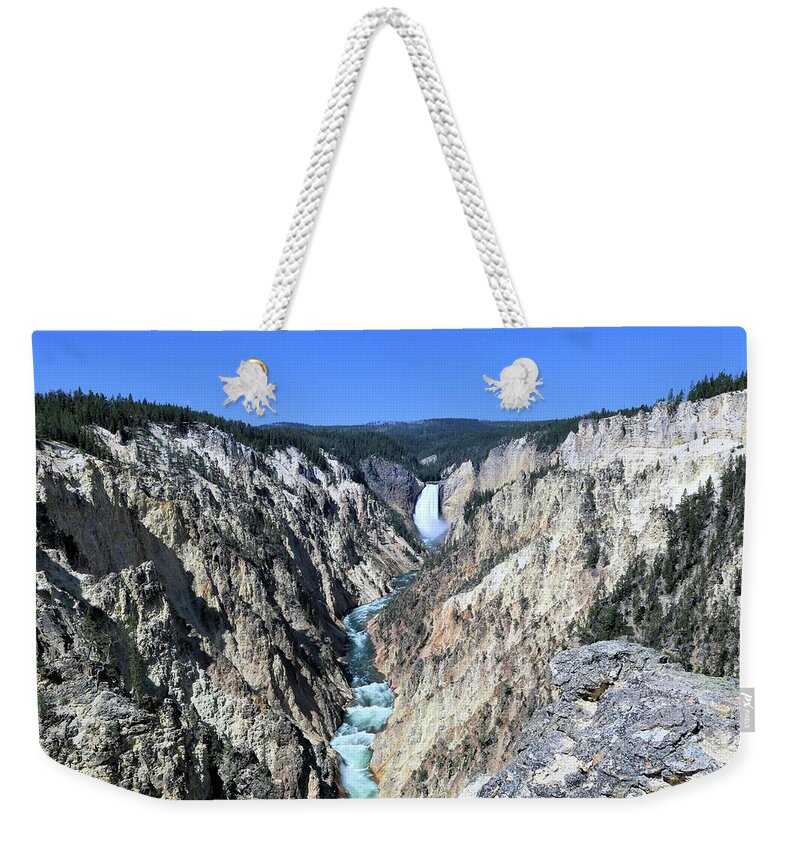 Photosbymch Weekender Tote Bag featuring the photograph Lower Falls from Artist Point by M C Hood
