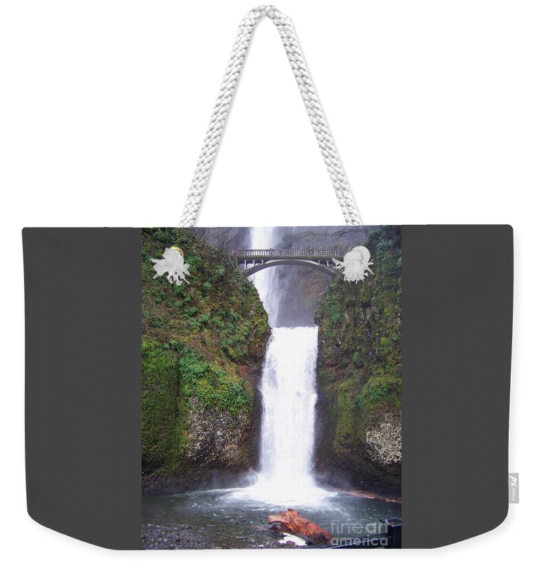 Waterfall Weekender Tote Bag featuring the photograph Lower Multnomah Falls by Charles Robinson