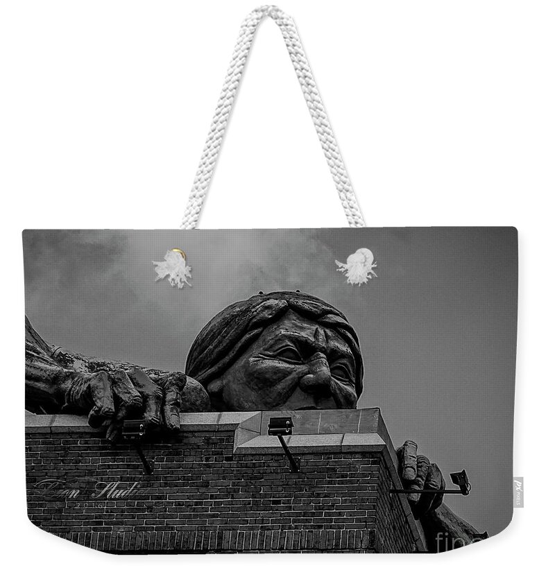 Photoshop Weekender Tote Bag featuring the photograph Lucky Strike Building by Melissa Messick