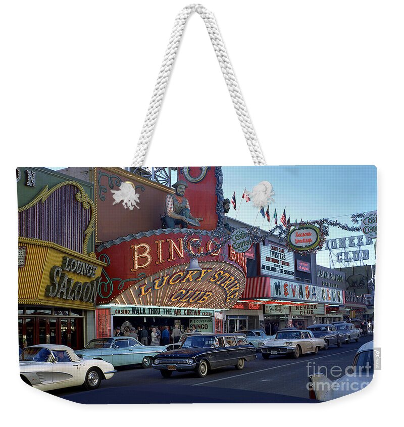 Lucky Strike Club Weekender Tote Bag featuring the photograph Lucky Strike Club, Las Vegas by Wernher Krutein