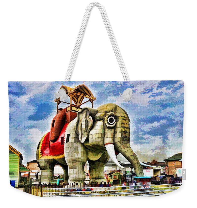 New Weekender Tote Bag featuring the photograph Lucy the Elephant 2 by Allen Beatty